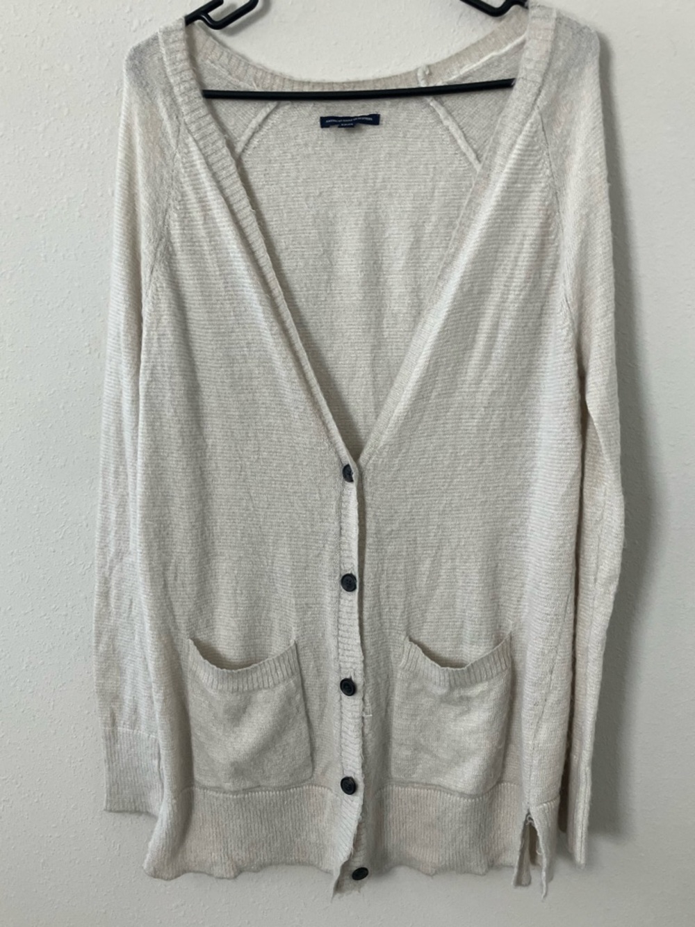 American Eagle AE Knit Sweater Size S Cream Button Preppy Cardigan